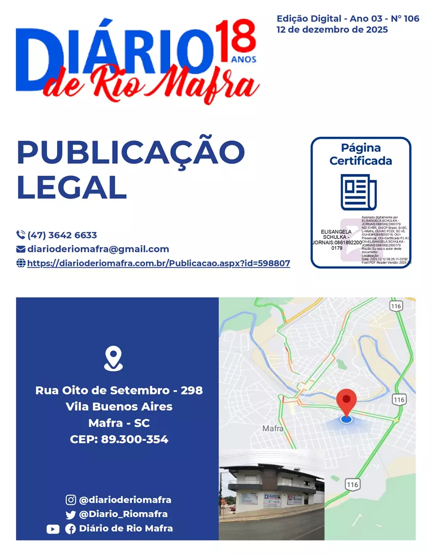 Publicação Legal nº 106